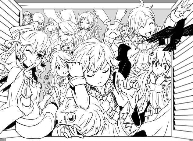 lucina, male robin, chrom, nowi, anna, and 8 more (fire emblem and 2 more) drawn by sayoyonsayoyo