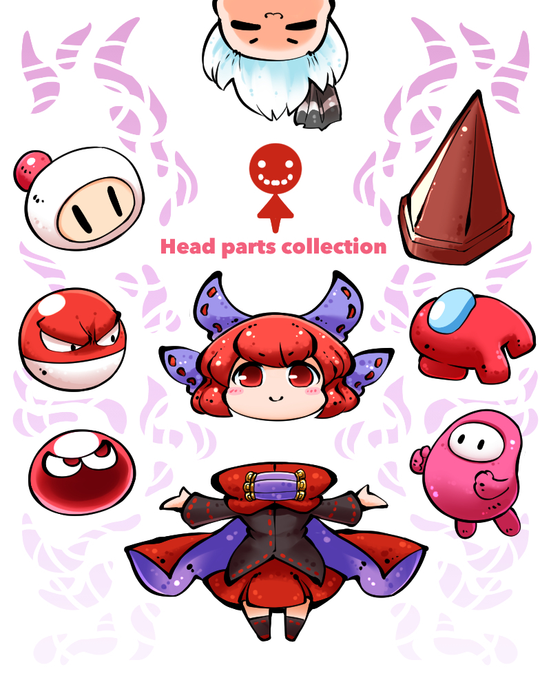 konpaku youmu, sekibanki, crewmate, puyo, pyramid head, and 3 more (touhou and 7 more) drawn by kashuu_(b-q)