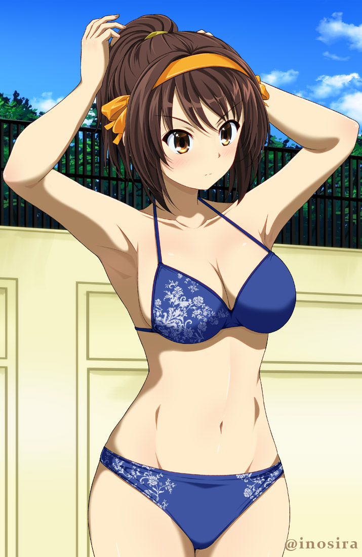 suzumiya haruhi (suzumiya haruhi no yuuutsu) drawn by inoshira