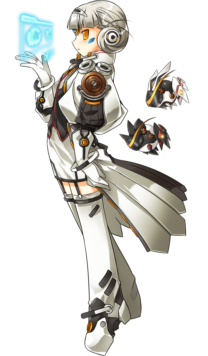 eve, remy, moby, and code: architecture (elsword) drawn by ress