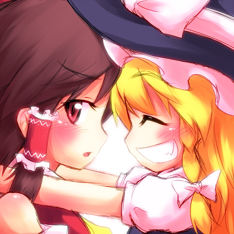 hakurei reimu and kirisame marisa (touhou) drawn by ayakashi_(monkeypanch)