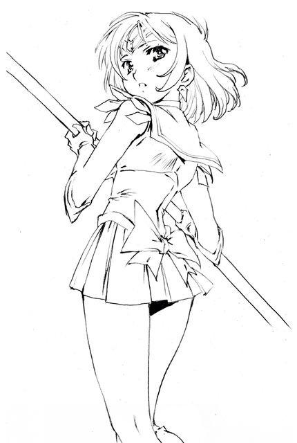 tomoe hotaru and sailor saturn (bishoujo senshi sailor moon) drawn by moriguchi_nao_(naonao)
