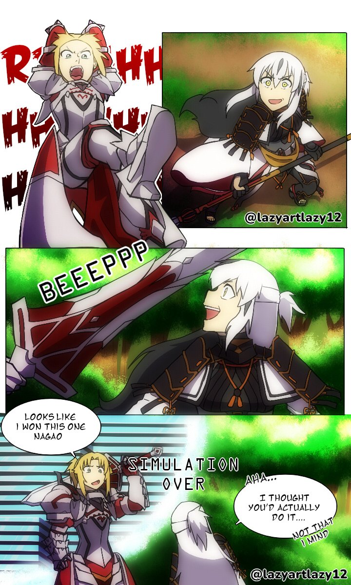 mordred and nagao kagetora (fate and 1 more) drawn by lazyartlazy12 and tyrnickleback