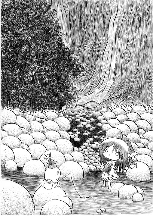 hakurei reimu and kamishirasawa keine (touhou) drawn by soyanrai
