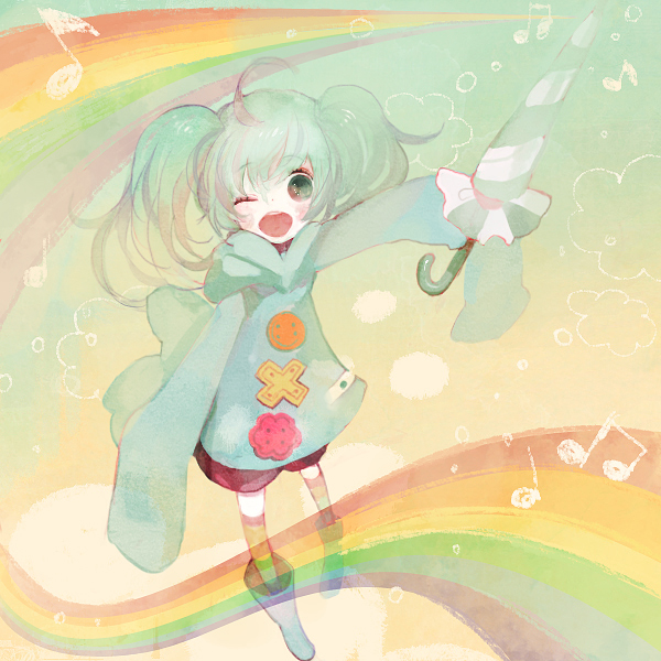 hatsune miku (vocaloid and 1 more) drawn by pechika