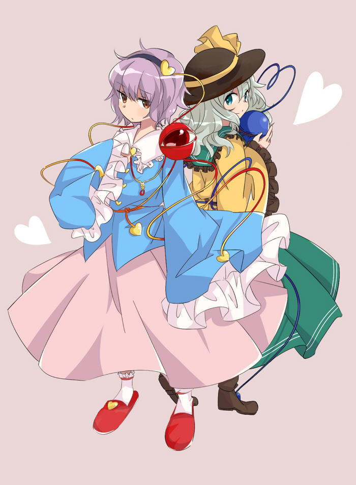 komeiji koishi and komeiji satori (touhou) drawn by sobaya