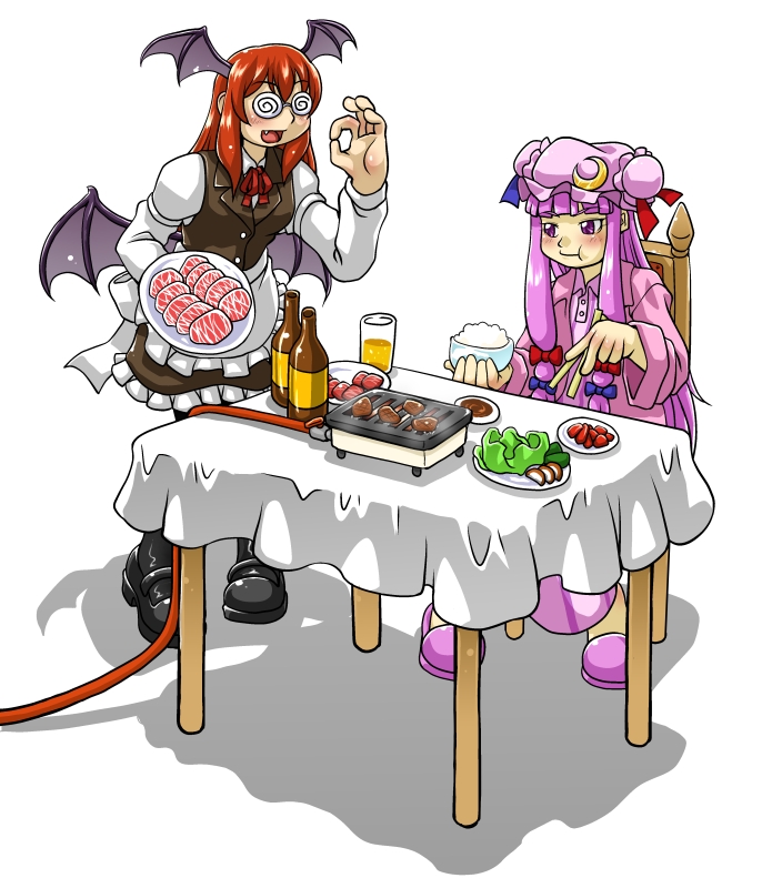 patchouli knowledge and koakuma (touhou) drawn by h.dupp_(nama_aakiruu)