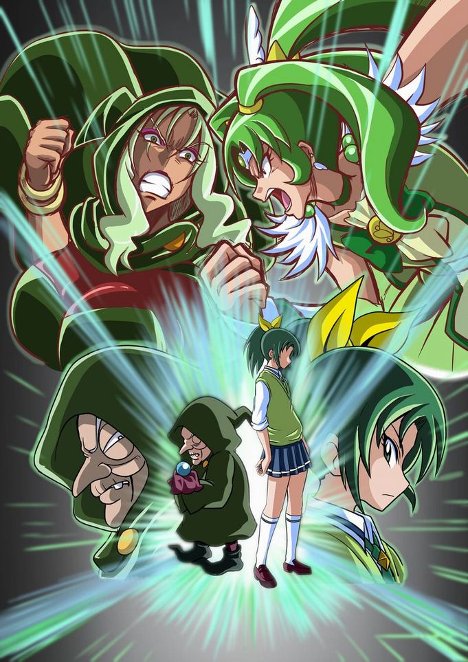 midorikawa nao, cure march, and majorina (precure and 1 more) drawn by discovery_yuta