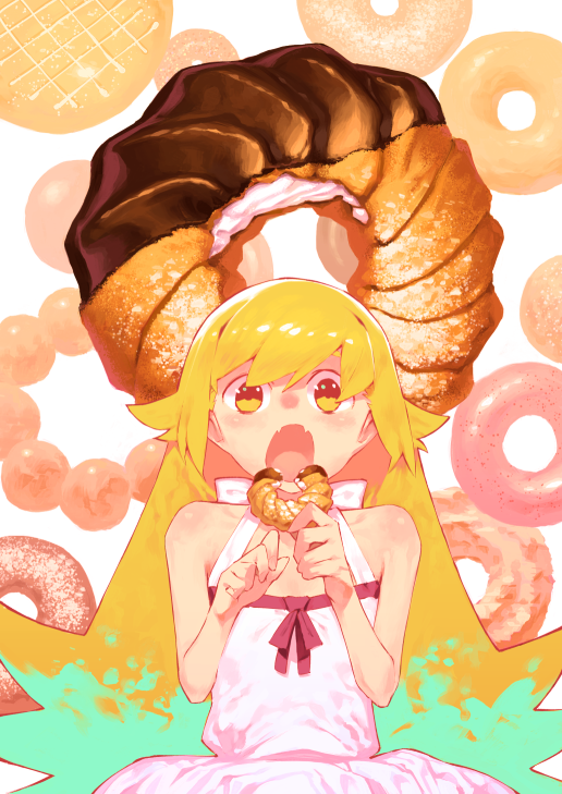 oshino shinobu (monogatari and 1 more) drawn by chomoran