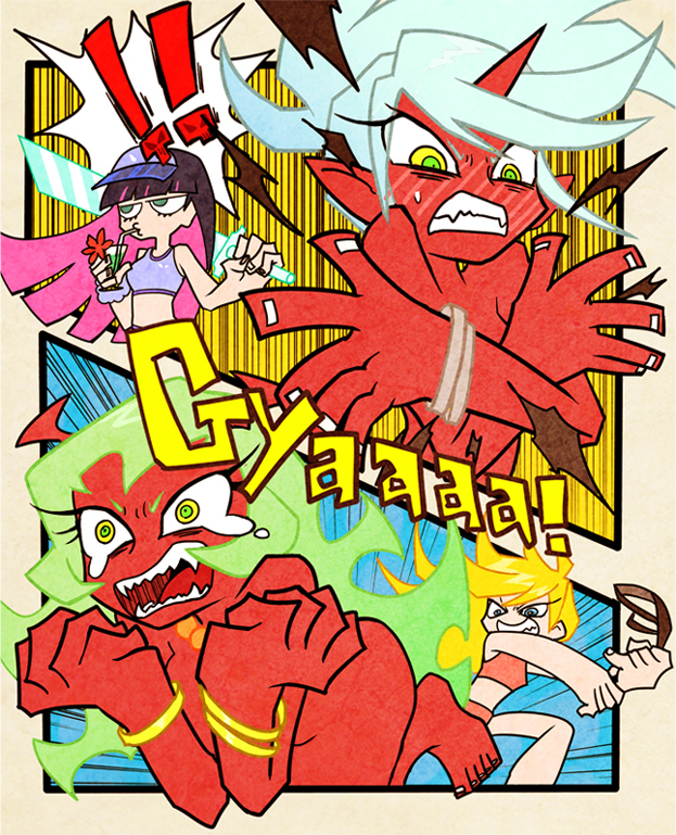 stocking, panty, kneesocks, and scanty (panty & stocking with garterbelt) drawn by yuza