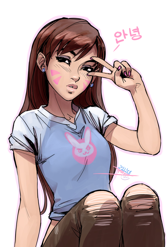 d.va (overwatch and 1 more) drawn by vashperado