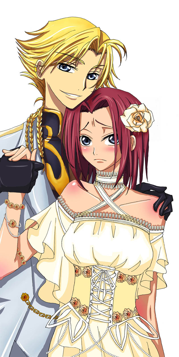 kouzuki kallen and gino weinberg (code geass) drawn by han_ten_mu