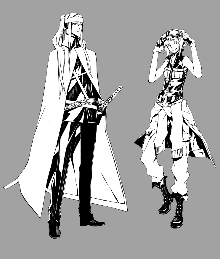 gumi and kamui gakupo (vocaloid and 1 more) drawn by miwa_shirow
