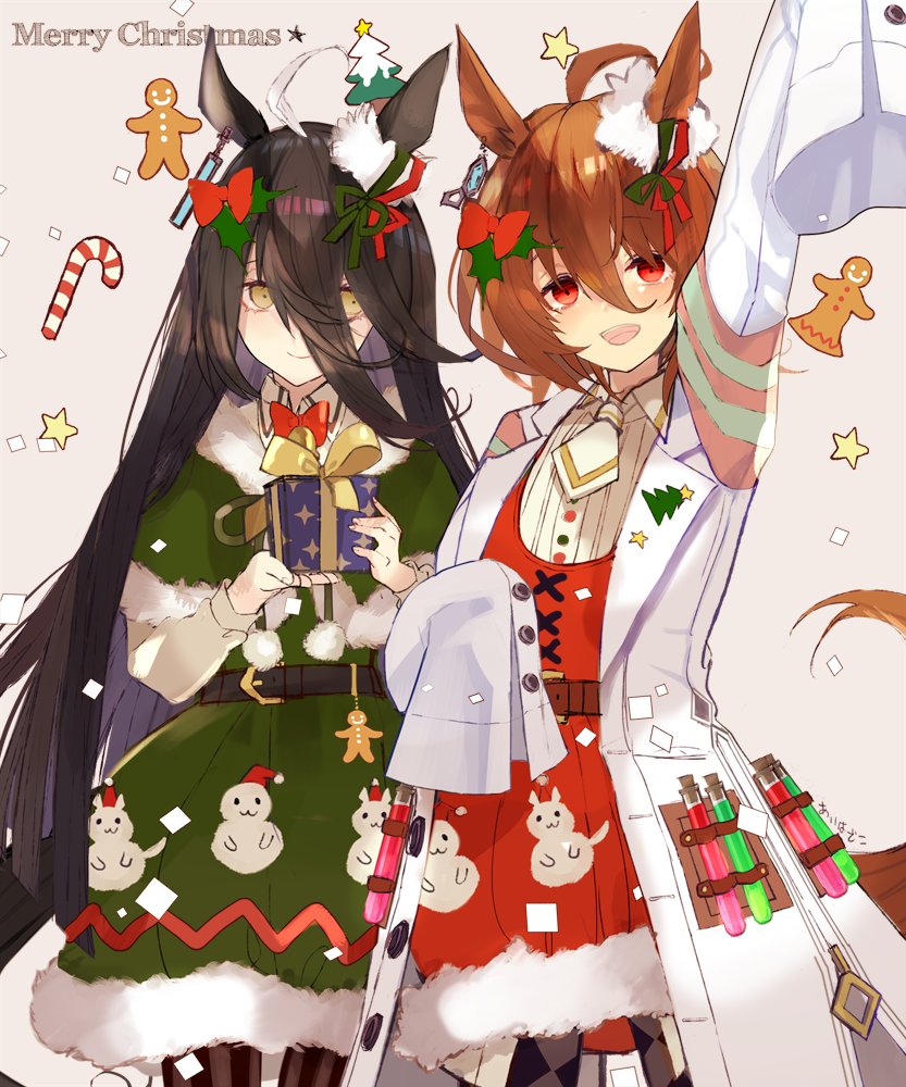 agnes tachyon and manhattan cafe (umamusume) drawn by aiha-deko