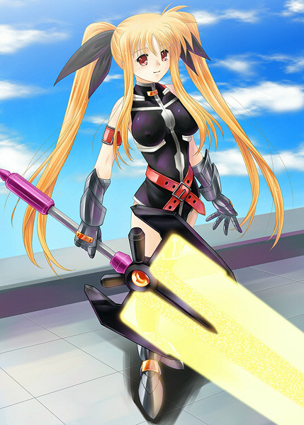 fate testarossa and bardiche (lyrical nanoha and 1 more) drawn by ayato