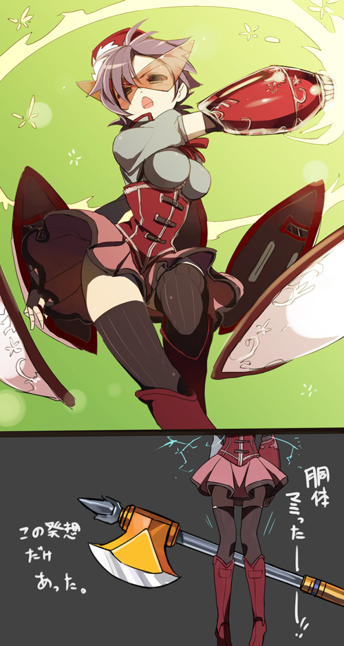 tomoe mami, proto man, and king (mahou shoujo madoka magica and 2 more) drawn by zakki