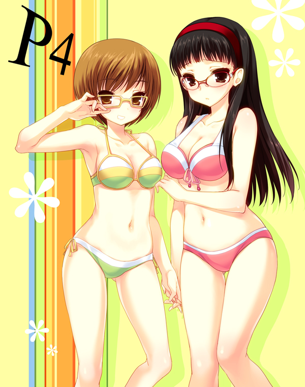 satonaka chie and amagi yukiko (persona and 1 more) drawn by emily_(pure_dream)