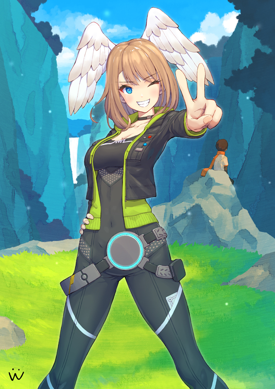 eunie and taion (xenoblade chronicles and 1 more) drawn by kusasugimath