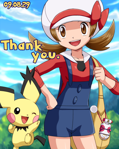 lyra, pichu, and spiky-eared pichu (pokemon and 1 more) drawn by pokemoa
