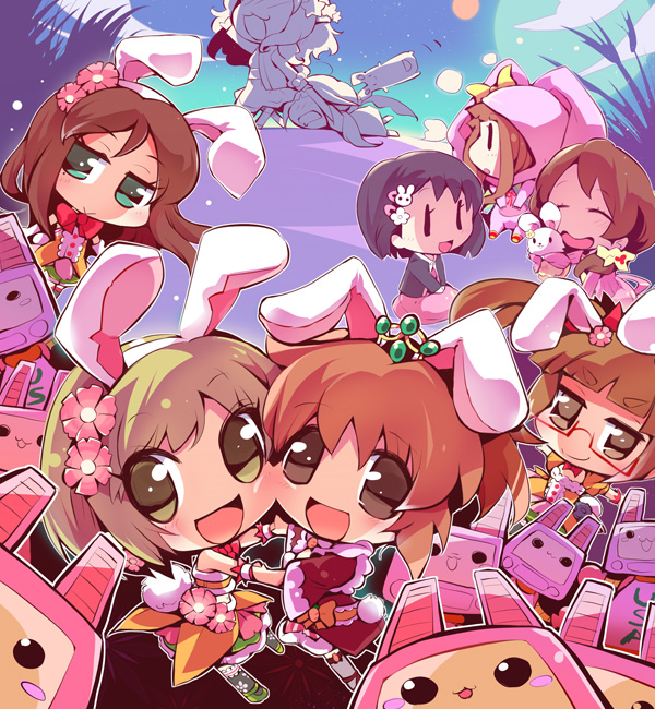 futaba anzu, sasaki chie, moroboshi kirari, ichihara nina, abe nana, and 5 more (idolmaster and 1 more) drawn by usoneko