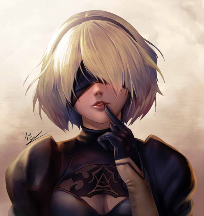 2b (nier and 1 more) drawn by yuuko_takega