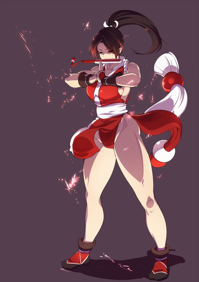 shiranui mai (the king of fighters and 2 more) drawn by kuma8132