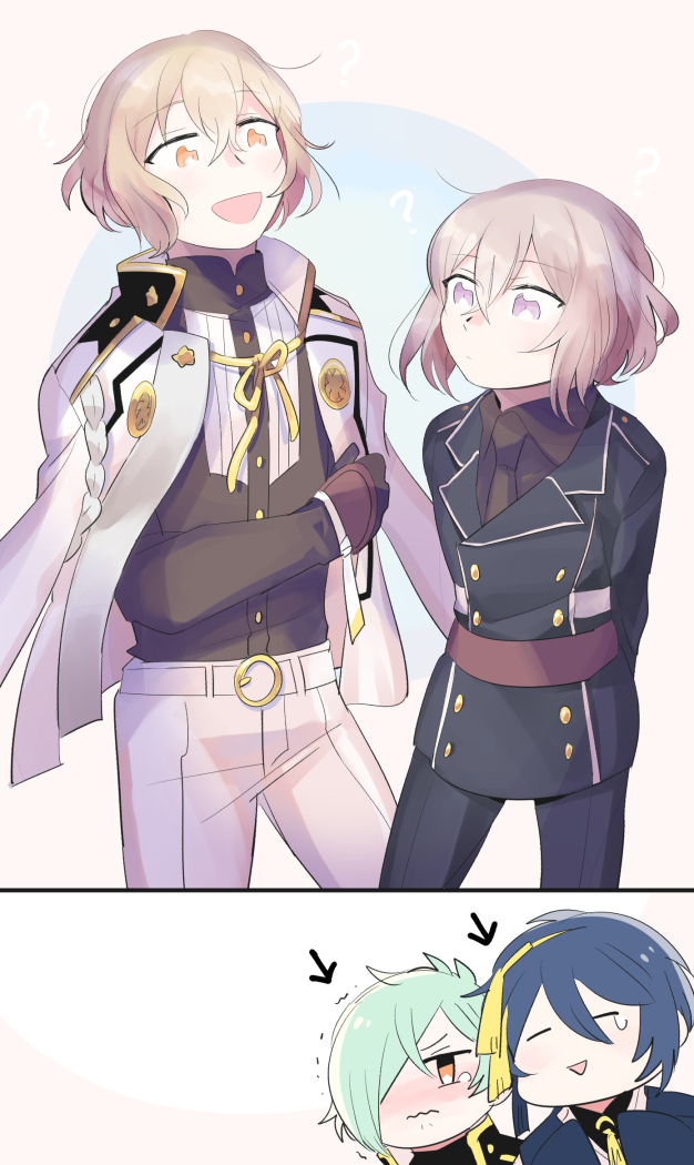 mikazuki munechika, honebami toushirou, higekiri, and hizamaru (touken ranbu) drawn by oneroom-disco
