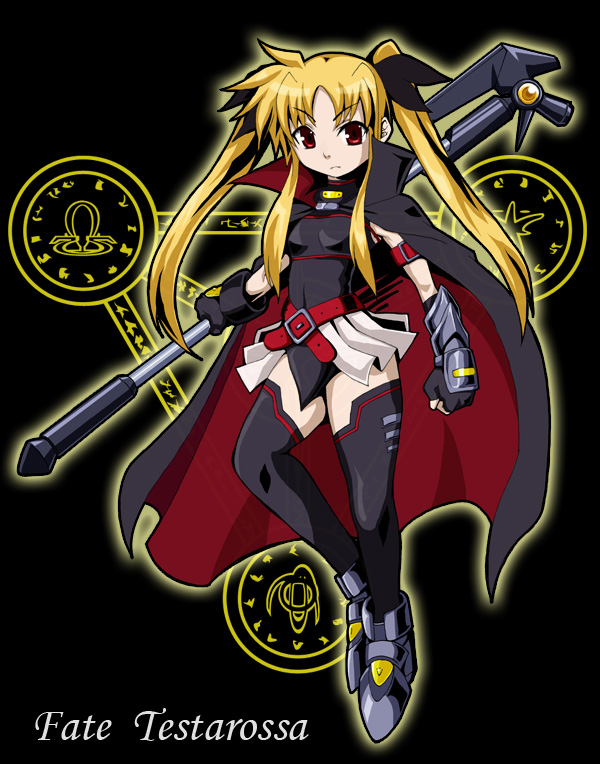 fate testarossa and bardiche (lyrical nanoha and 2 more) drawn by kurono