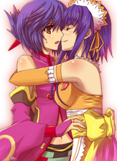 luca truelywaath and soraneko (ar tonelico and 1 more) drawn by isya