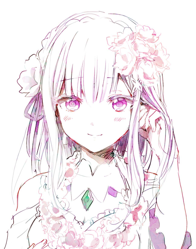 emilia (re:zero kara hajimeru isekai seikatsu) drawn by sakai_(knnkwakame)