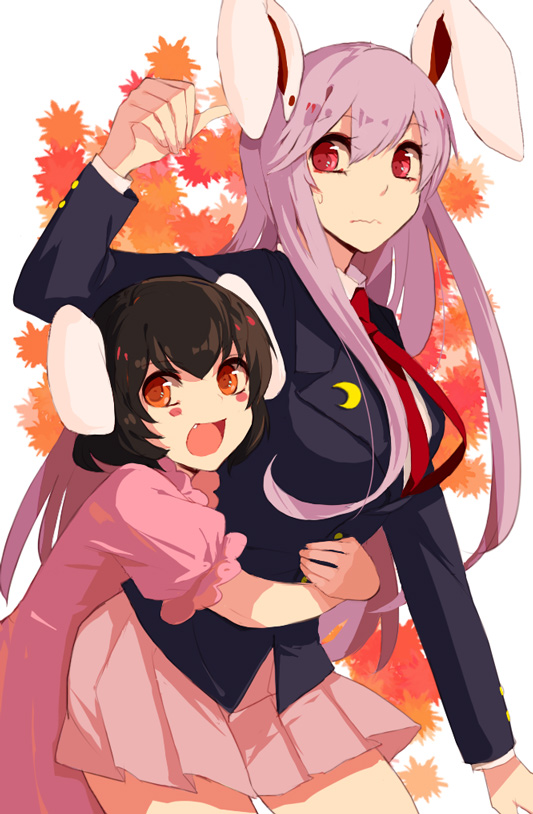 reisen udongein inaba and inaba tewi (touhou) drawn by ishiaji