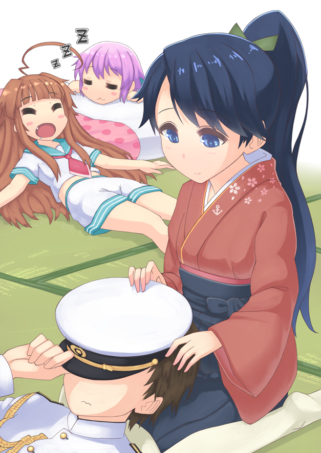 admiral, houshou, kuma, and tama (kantai collection) drawn by s_ibane