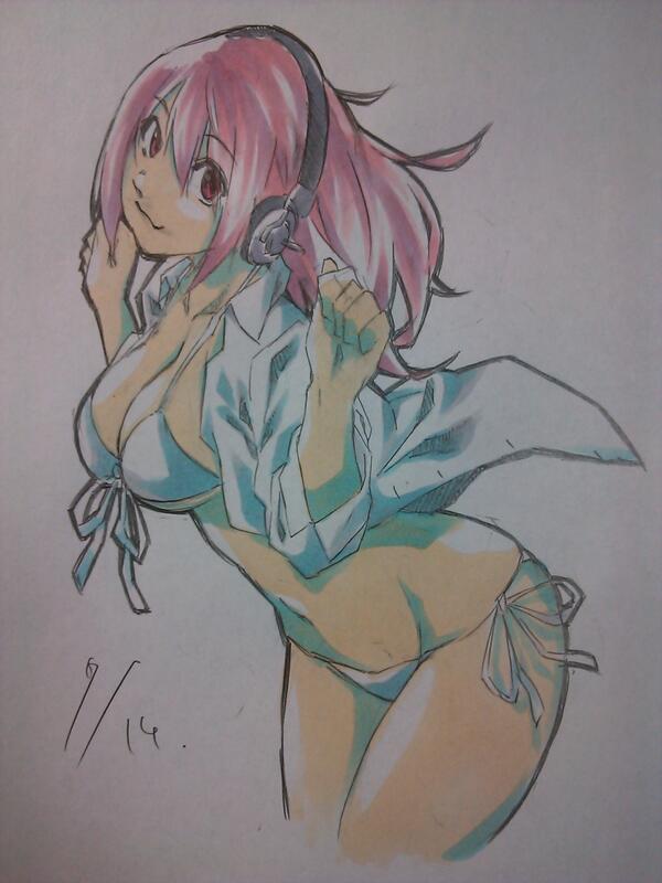 super sonico (nitroplus) drawn by eisuke_(gobangai_hole_boys)