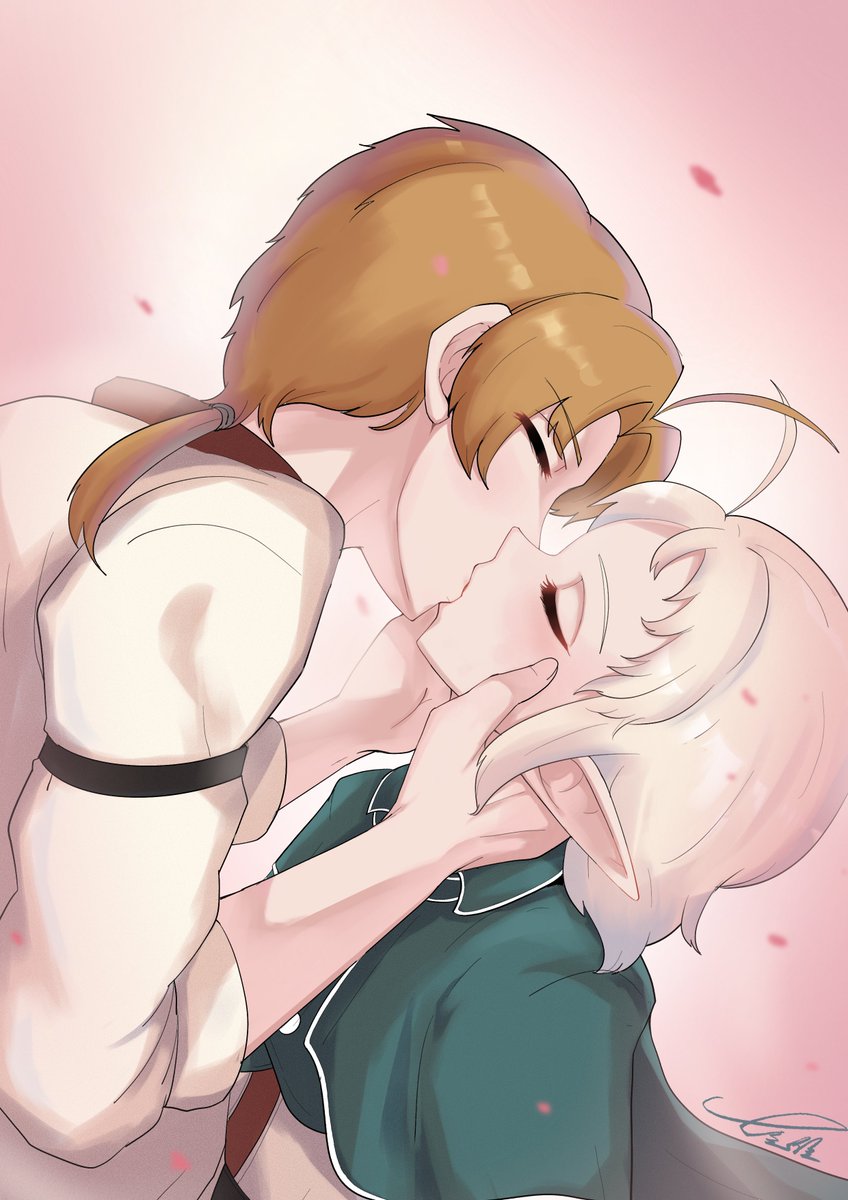 sylphiette and rudeus greyrat (mushoku tensei) drawn by qiweiyan