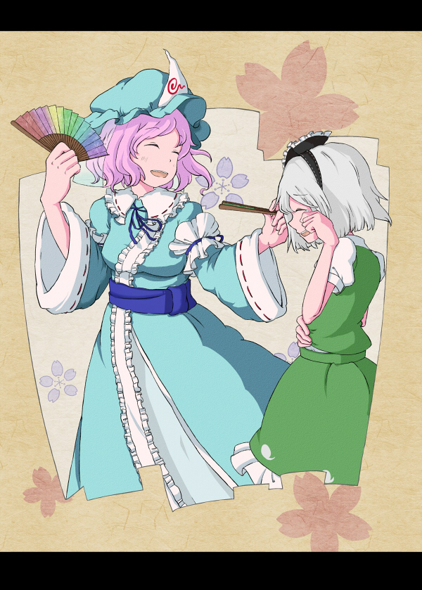 konpaku youmu and saigyouji yuyuko (touhou) drawn by fujinoki_(horonabe-ken)