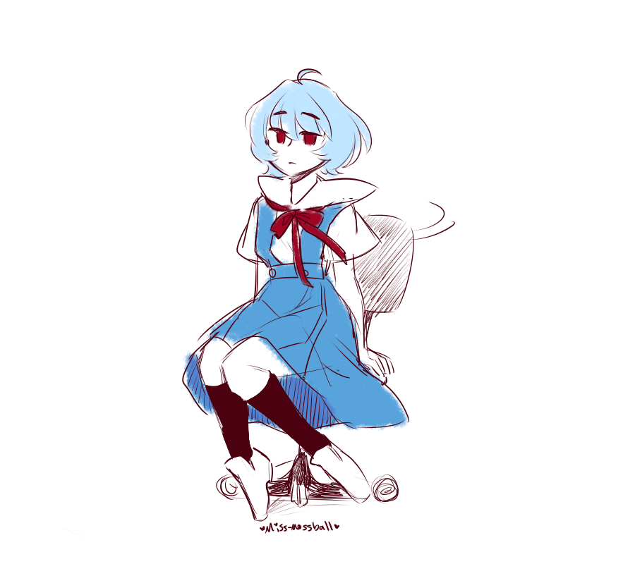 ayanami rei (neon genesis evangelion) drawn by miss_mossball