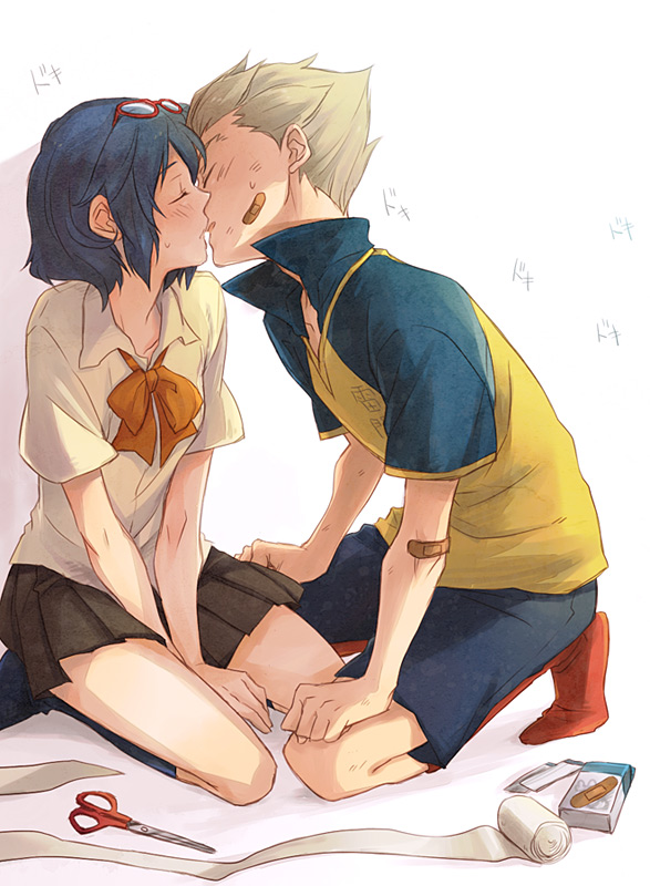 gouenji shuuya and otonashi haruna (inazuma eleven) drawn by wakaya_hana