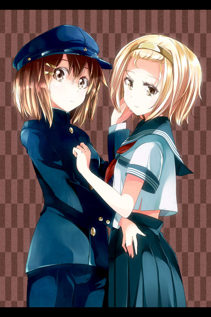 hirasawa yui and tainaka ritsu (k-on!) drawn by aoi_kujira