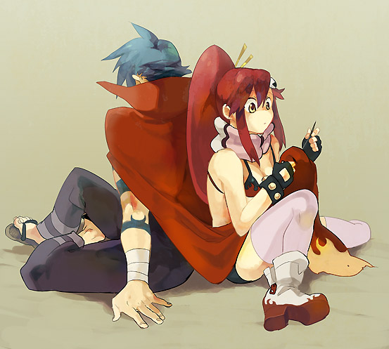 yoko littner and kamina (tengen toppa gurren lagann) drawn by zukki_(suzukio)