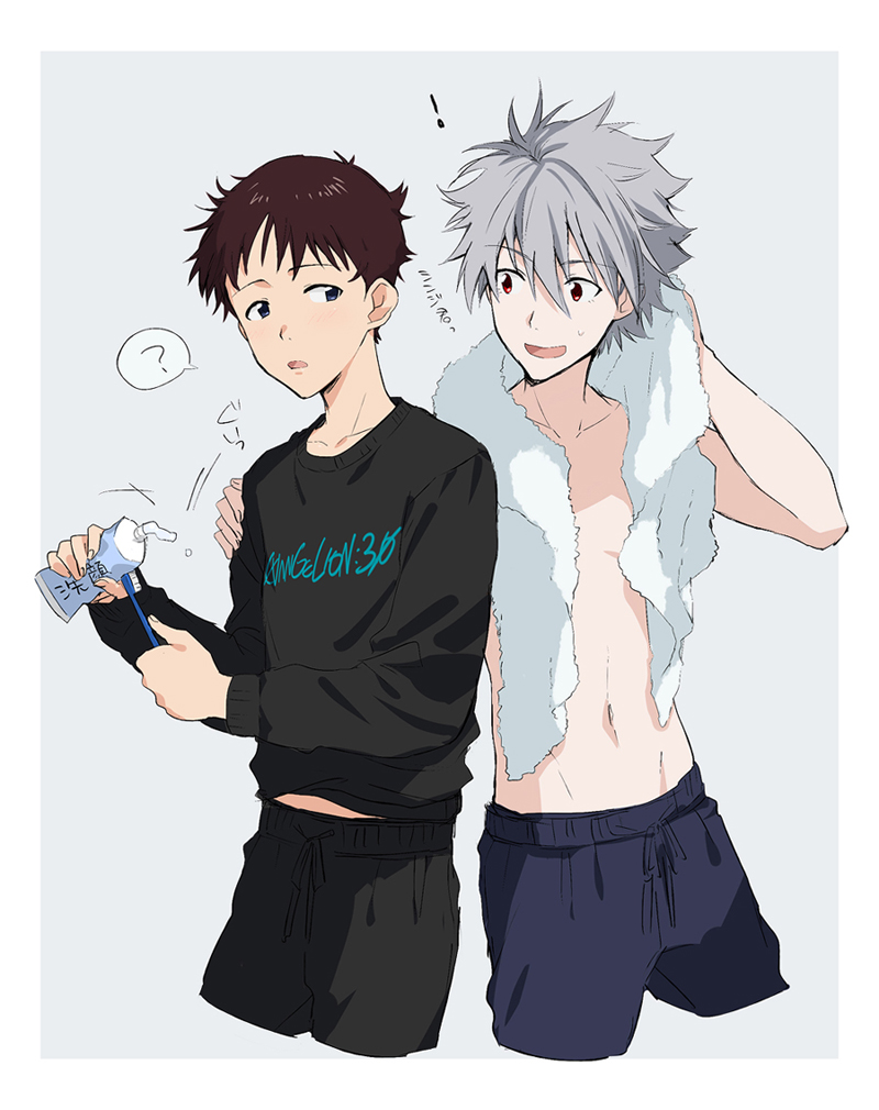 ikari shinji and nagisa kaworu (neon genesis evangelion and 2 more) drawn by 11kkr