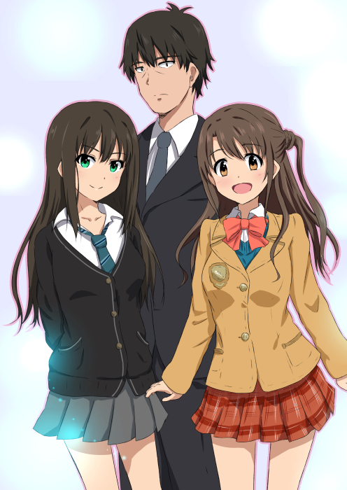 producer, shibuya rin, and shimamura uzuki (idolmaster and 1 more) drawn by dars_(recolors)