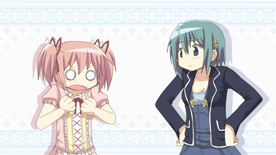 kaname madoka and miki sayaka (mahou shoujo madoka magica) drawn by hangaku