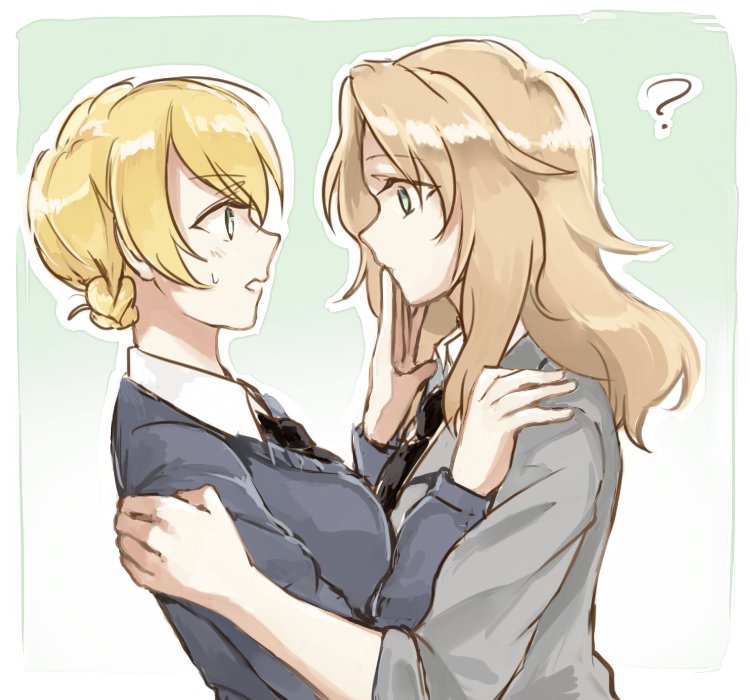 darjeeling and kay (girls und panzer) drawn by yuuyu_(777)