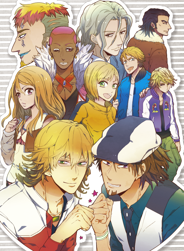 barnaby brooks jr., kaburagi t. kotetsu, ivan karelin, huang baoling, karina lyle, and 5 more (tiger & bunny) drawn by nyaugari