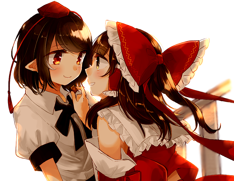 hakurei reimu and shameimaru aya (touhou) drawn by ark_tr