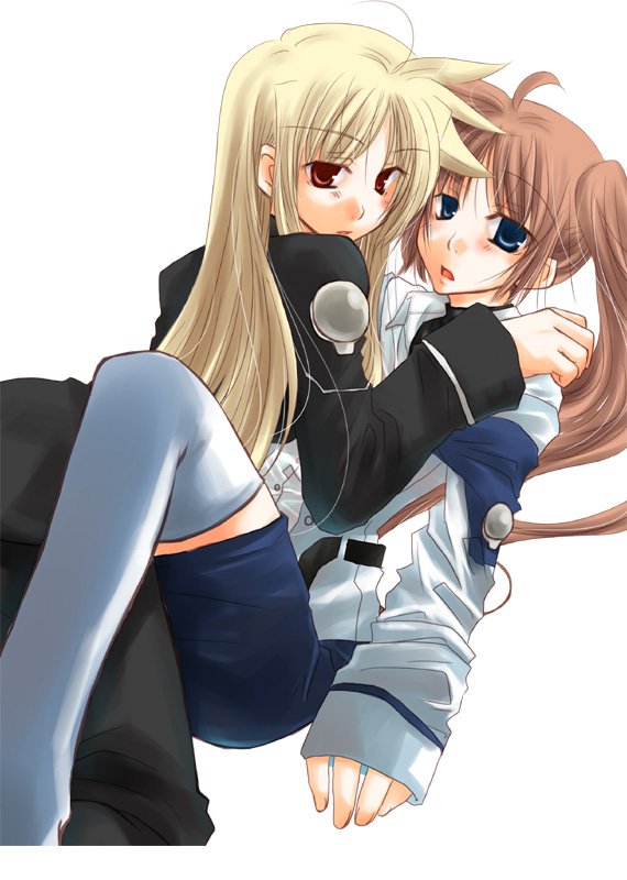 fate testarossa and takamachi nanoha (lyrical nanoha and 1 more) drawn by maccha_ritoro