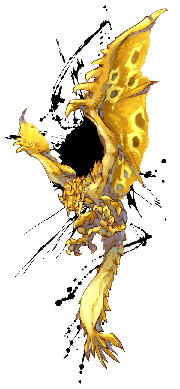 rathian and gold rathian (monster hunter) drawn by fuse_ryuuta