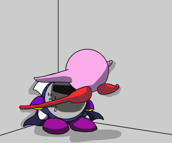 kirby and meta knight (kirby) drawn by hanakii