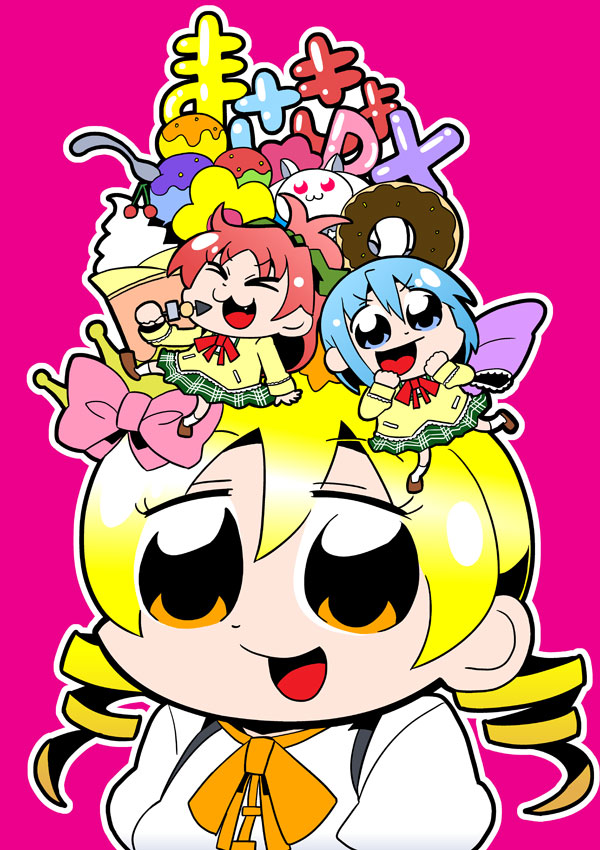 miki sayaka, sakura kyoko, tomoe mami, and kyubey (mahou shoujo madoka magica) drawn by bkub