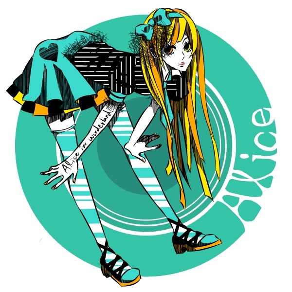 alice (alice's adventures in wonderland) drawn by kd0202